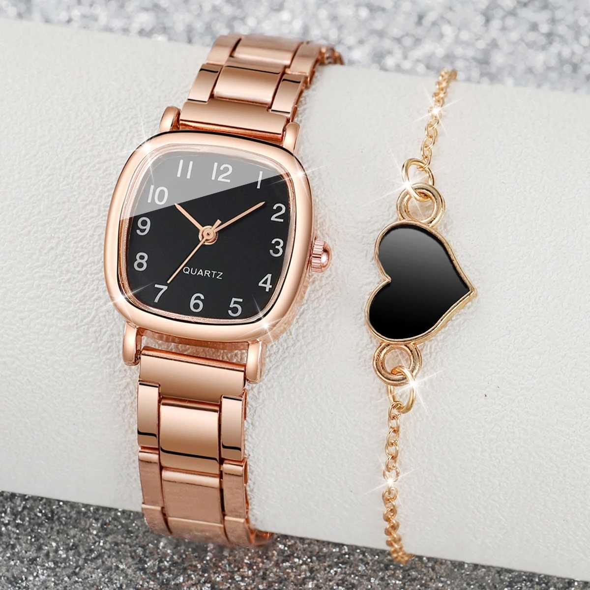 4-piece/set Wens exquisite watch set fashionable girlfriend clothing steel strap quartz watch bracelet set X241106