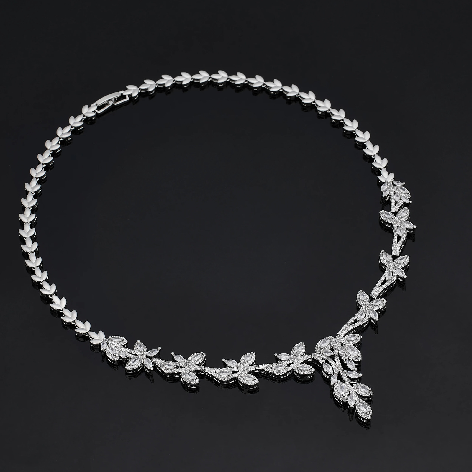 Fashionable 4-piece wedding jewelry set suitable for womens wedding parties zirconia Dubai bride jewelry set 241106