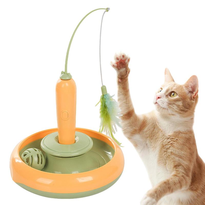 Electric Cat Toy Funny Cat Toys Cat Feather Teaser Multifunctional Indoor Cat Interactive Toy Reusable Electric Kitten Playing