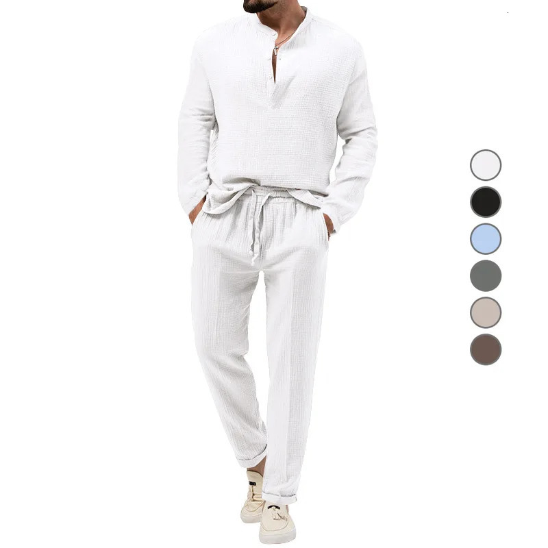 Fashionable and casual summer mens T-shirt beach style bubble cloth breathable short sleeved outdoor mens T-shirt two-piece set 241106