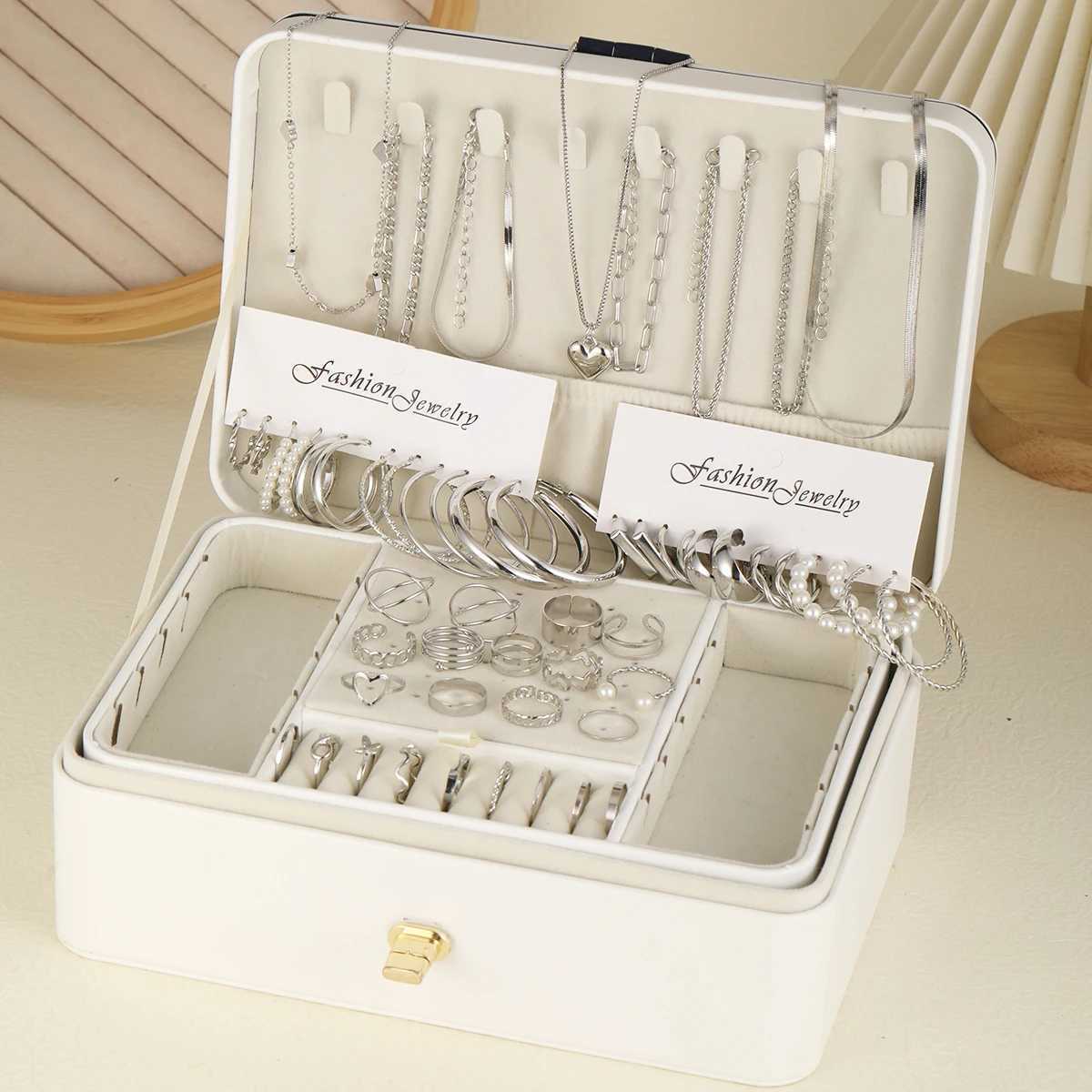 54 pieces/set of vintage elegant pearl earrings rings pendants necklaces for daily wear in Wenbohe jewelry set gift 2024 X241106