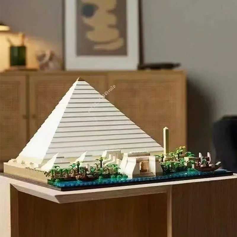 Blocks Giza Pyramid Model City Architecture Street View compatible with 21058 Building Block Set Diy KitY2411061ISW
