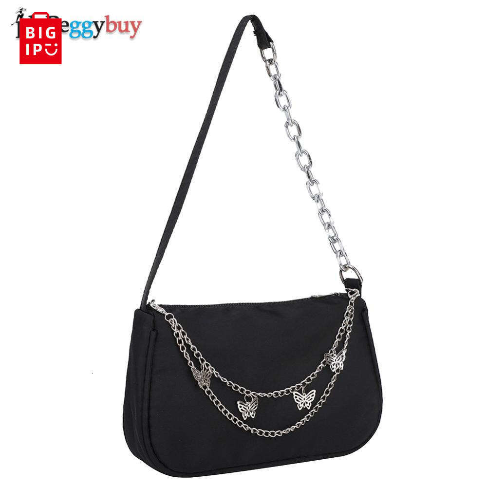 Designer Bag Female Black Nylon Underarm Bags Women Casual Butterfly Chain Shoulder Bag Ladies Japanese And Korean Style Small Handbags
