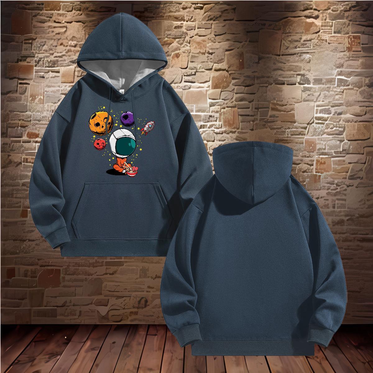 New Man Hoodie Long Sleeve Soft Wholesale Mens Hoodie Black Oversized Hoody Anime Printing Street Thick Fleece