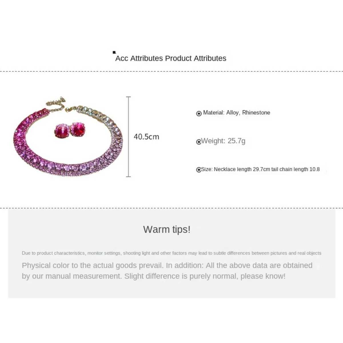 Jewelry Three Piece Set Korean Edition Accessories Fashion Crystal Zircon Personalized Customization Necklace Earrings Luxury Set X241106