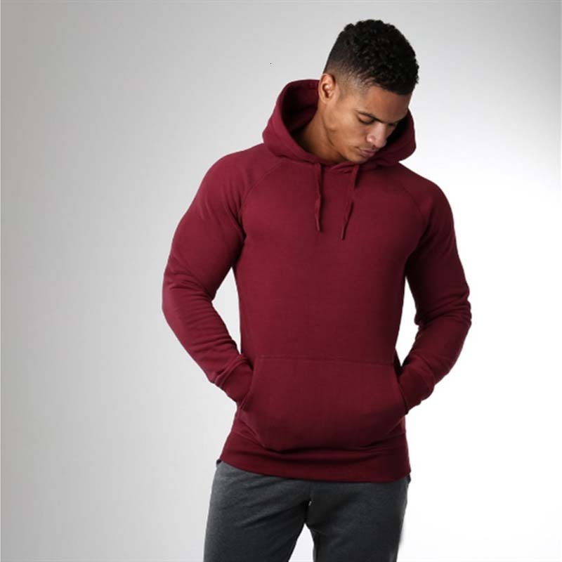 Hoodie Fitness Men Gym Sports Clothing Men's Workout Wear Fitness Solid Compression Wholesale And Custom
