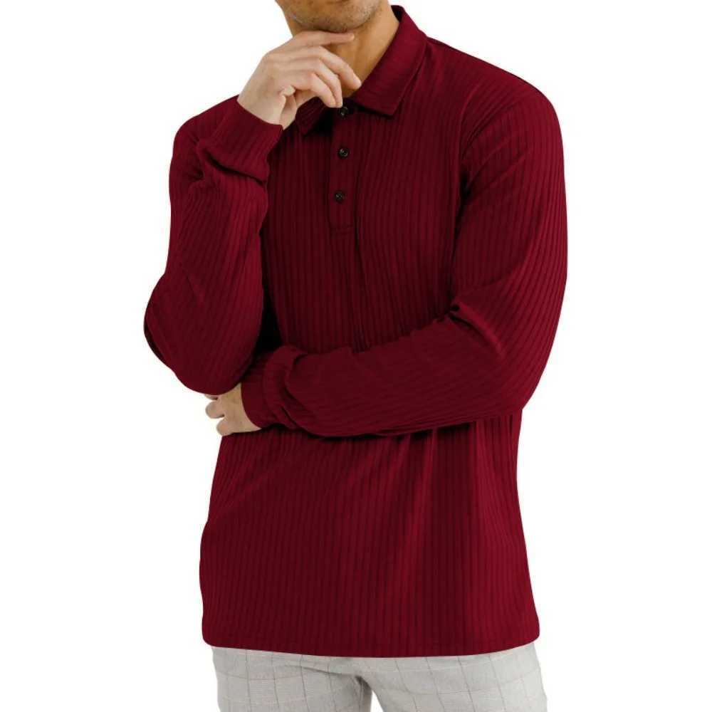 Spring and autumn mens long Sve T-shirt mens striped high elasticity tight fitting shirt casual sportswear fashionable W241106