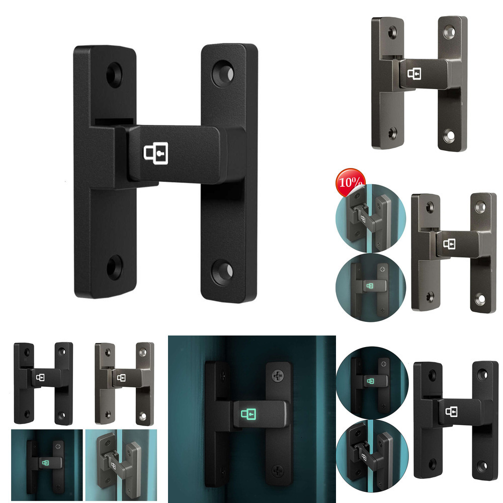 New New Luminous Door Latch Bolt 90 Degrees Sliding Door Lock Free-Punch Interior Door Bolt Right Angle Sliding Gate Lock Hardware