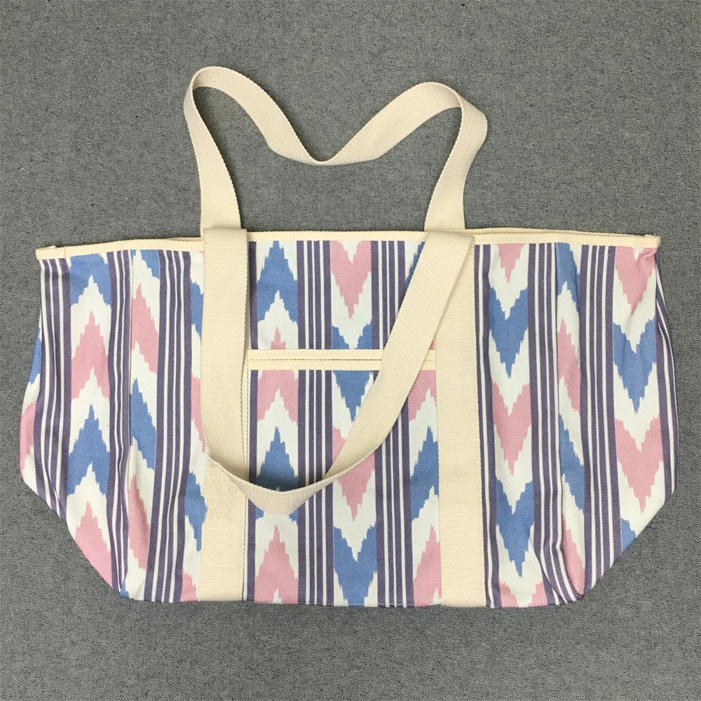 Fashion Canvas Bag Large Capacity Handbag Textured Printed Shoulder Tote Outdoor Travel Mother 241029