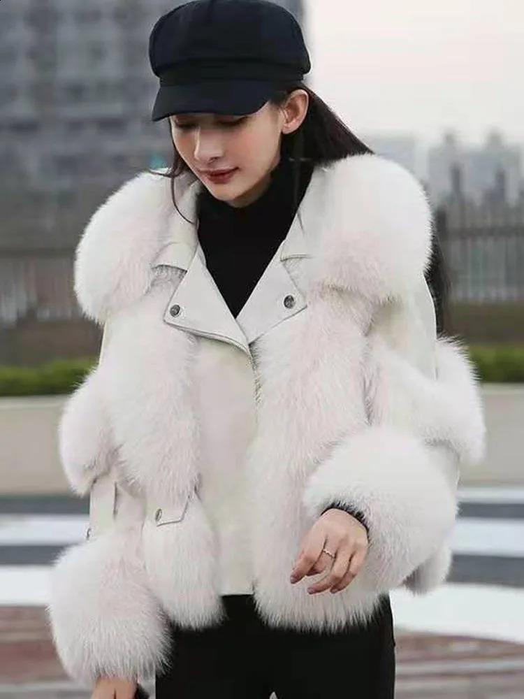DEAT Patchwork Lapel Jackets Women Full Sleeve Zipper Elegant Warm Thick Fashion Autumn Female 15KB3745 241104