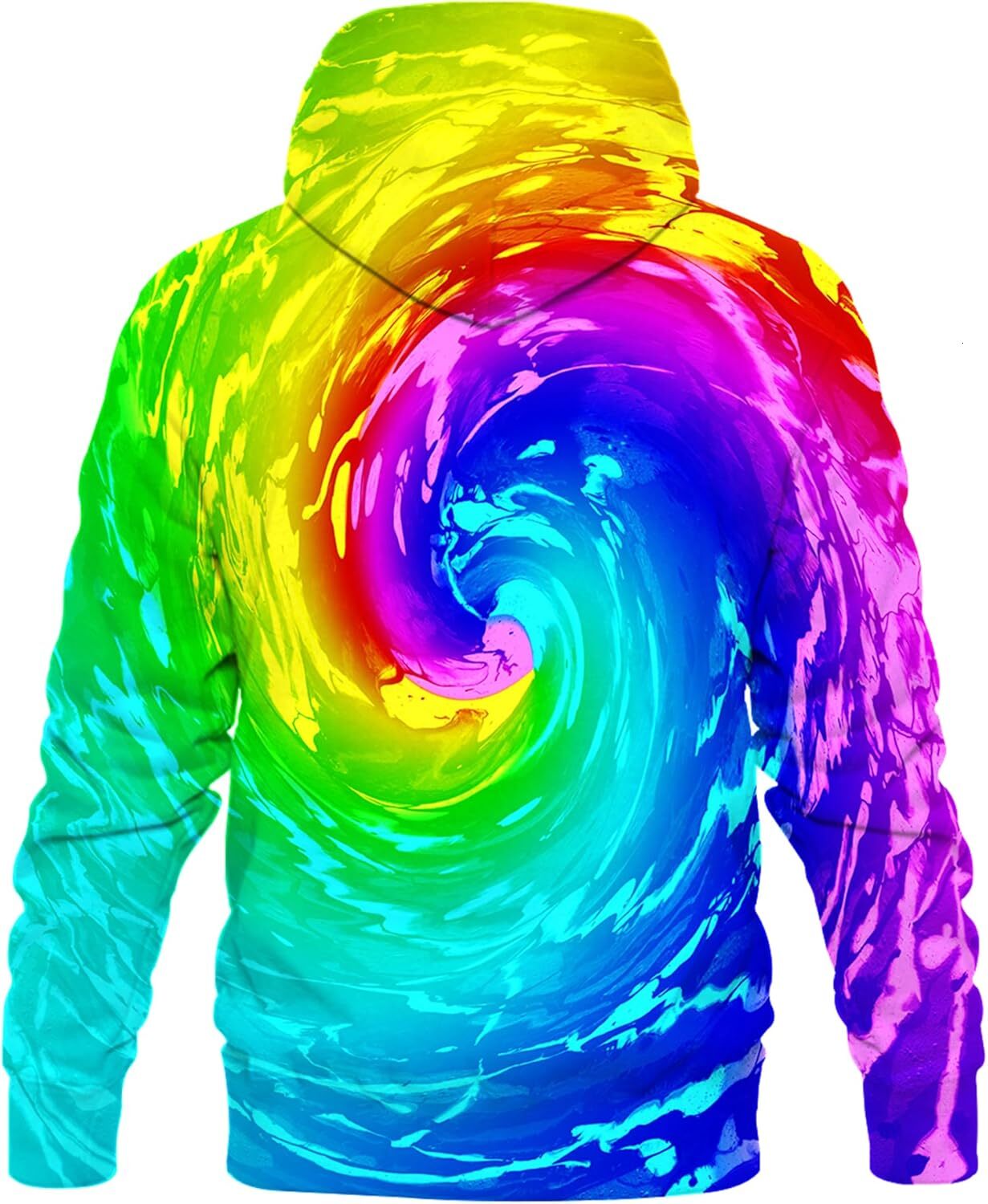 Hoodie for Mens Womens Unisex 3D Printed Hoodie with Big Pockets Graphic Hoodies sweatshirt Pullover Long Sleeve Colorful and Colorful Color Vortex