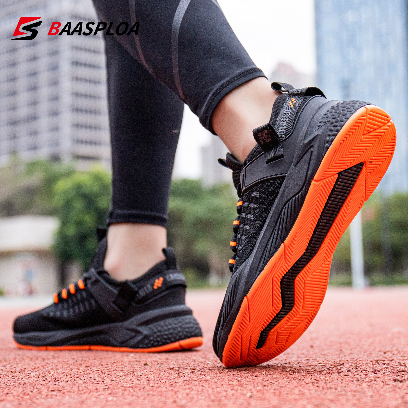 Baasploa Men Running Shoes Non-slip Shock Absorption Sneaker Lightweight Tennis Shoe Waterproof Man Breathable Casual Shoes
