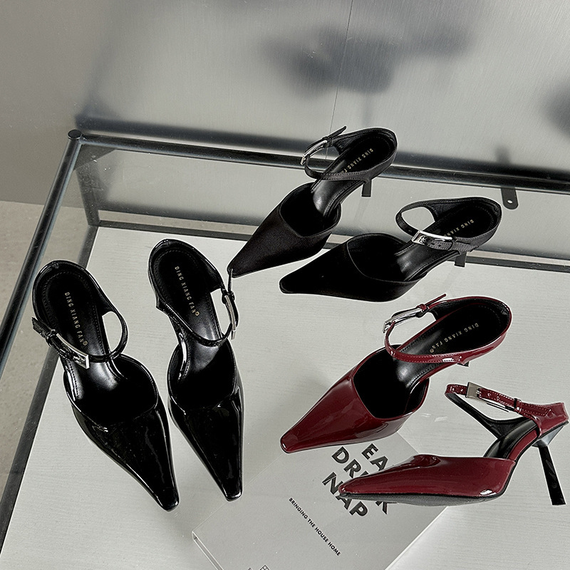 Luxury Satin Mules Shoes Women Summer Sexy Square Head Strange Low Heel Slide Sandals Elegant Comfort Dress Slippers