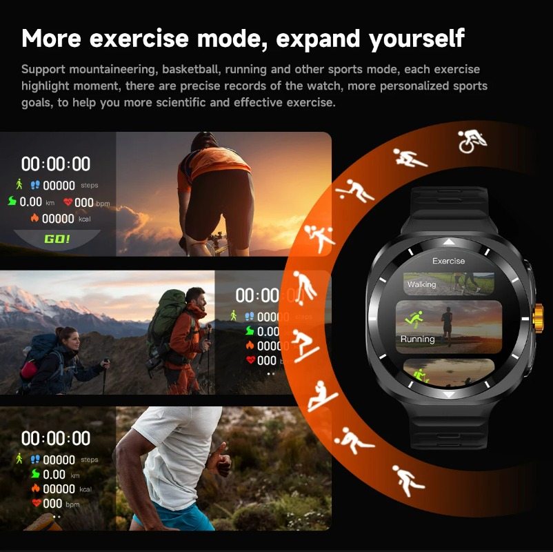 2024 New for High End Smartphones Watch 7 Ultra GPS NFC Compass Smart Watch Outdoor Sport Man Smart Watches 6 Upgraded