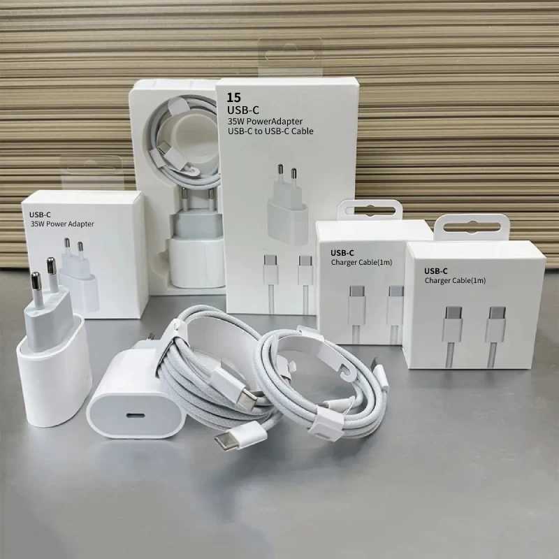 USB-C PD 35W Fast Wall Charger for iPhone 15 16 Pro Max 15 16 Plus USB Type C Quick Charging Cable Phone Charger Y241106