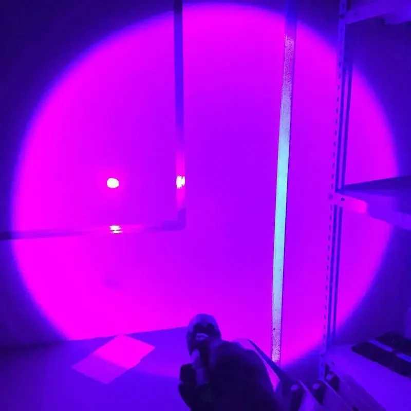 Rechargeable LED UV Flashlight Ultraviolet Torch Zoomable Mini 395nm UV Black Light Pet Urine Stains Detector Scorpion HuntingXJ241106