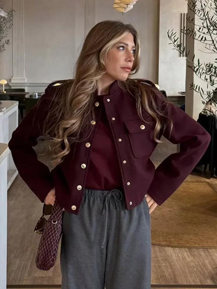 Autumn Elegant O Neck Long Sleeve Coat Female Fashion Single Breasted Pocket Jackets 2024 Winter Office Lady Street Overcoat 241106