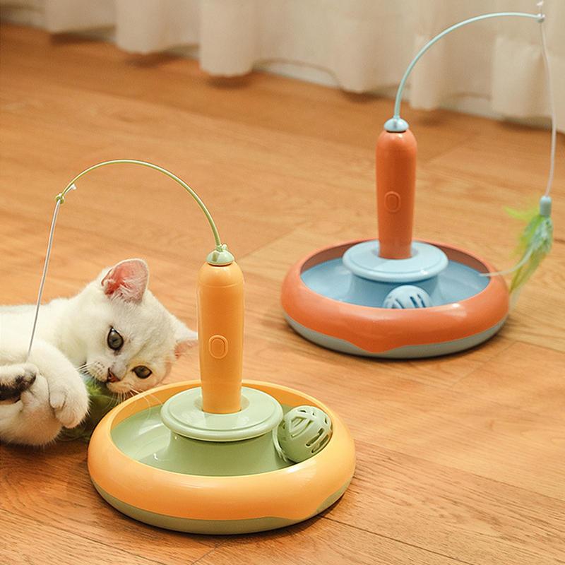 Electric Cat Toy Funny Cat Toys Cat Feather Teaser Multifunctional Indoor Cat Interactive Toy Reusable Electric Kitten Playing