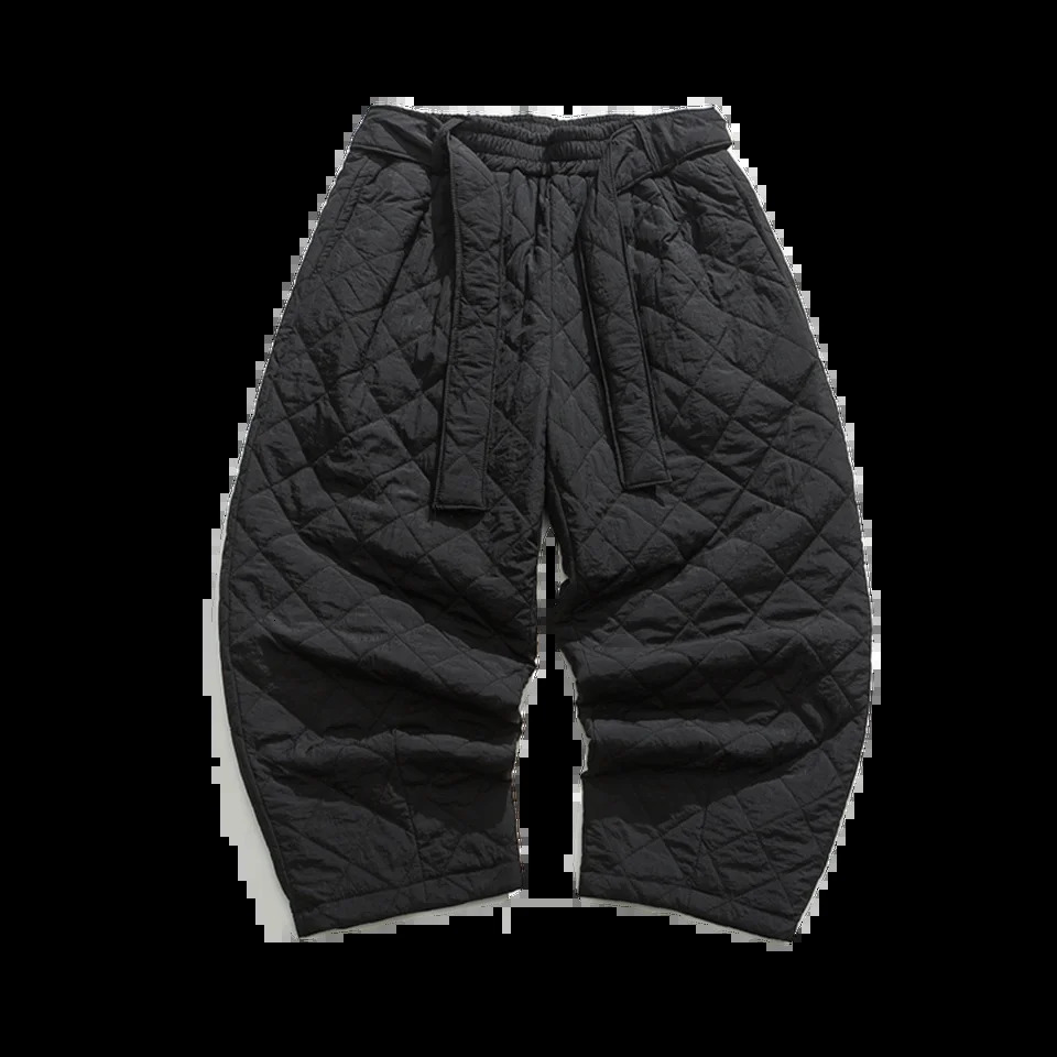 Autumn Winter Thick Quilted Harem Pants Men Chinese Style Warm Trousers Male Harajuku Sweatpants Jogging Oversized 241104