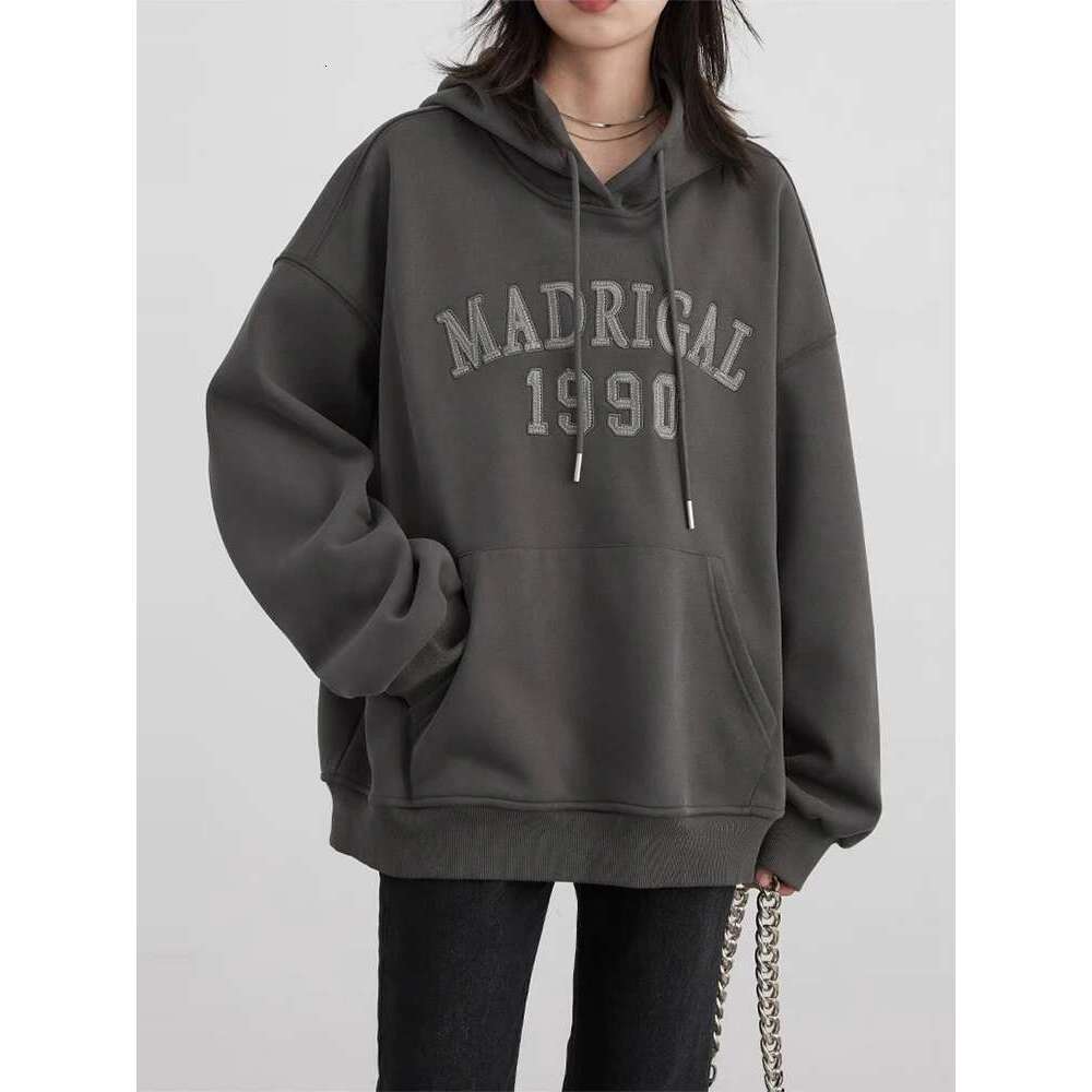 CHIC VEN Women Sweatshirts Casual Loose New Streetwear Letter Embroidered Hoodies Coat Plush Sport Female Top Spring Autumn 2024
