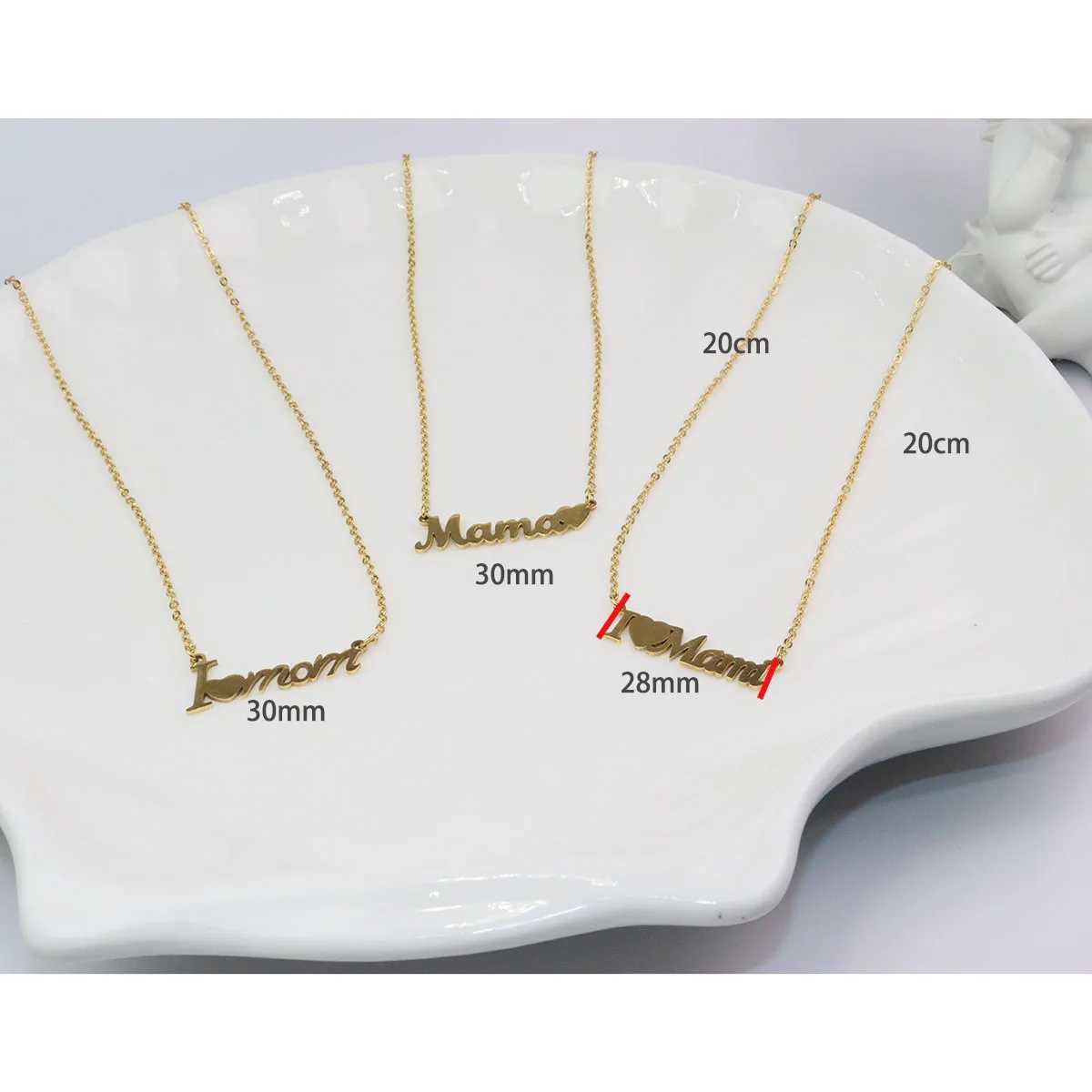 1 piece of 100% stainless steel mother necklace fashionable jewelry gift for girls anti allergic and waterproof X241106
