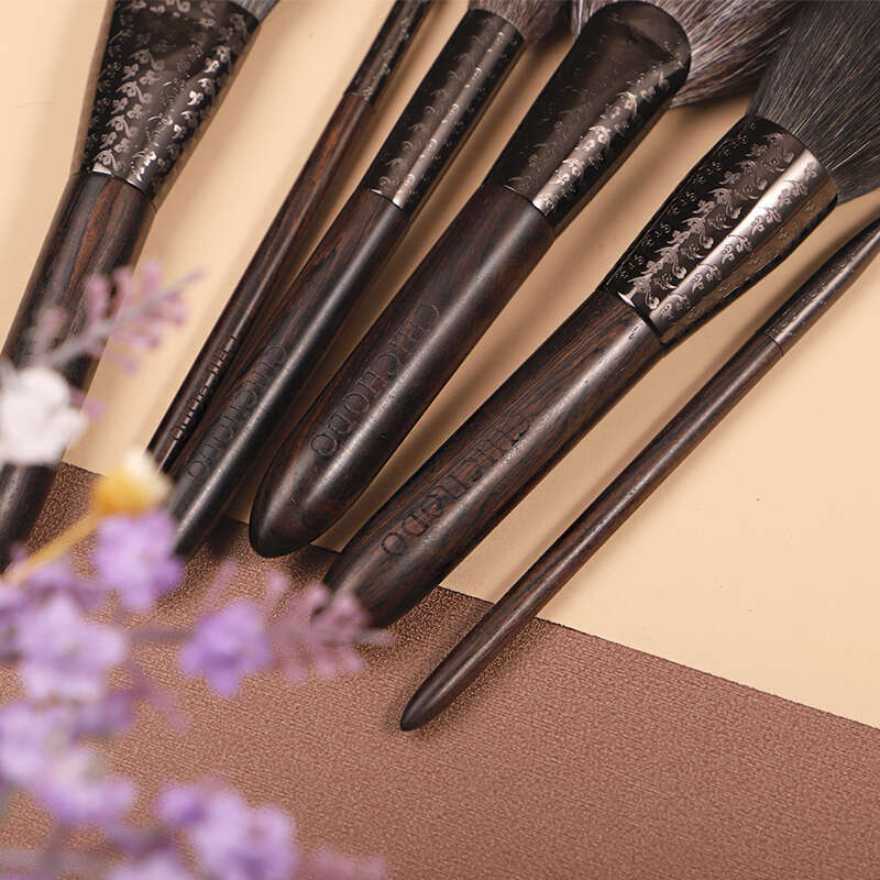 CHICHODO Makeup Brush-Urious Carved Tube Ebony Handle Animal Hair Series-20Pcs Natural Cosmetic Brushes Set-Beauty Tools