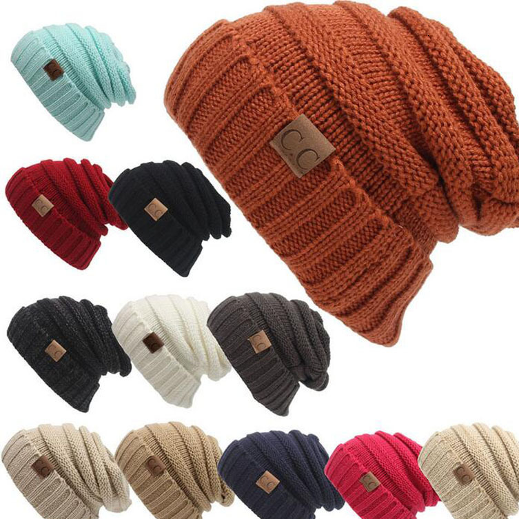 High quality design, men and women Autumn Winter New Knitted Pullover Warm Curled Edge Outdoor Cold Protection Hat