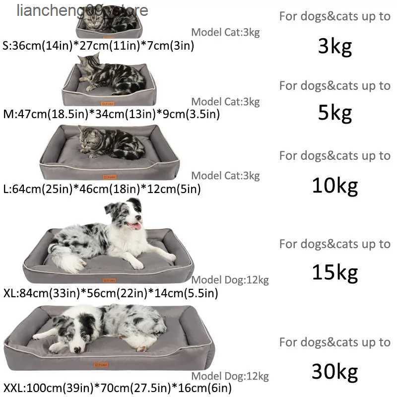kennels pens Waterproof cat and dog bed 600D Oxford cloth pet dog bed soft thick PP cotton filling bite resistant pet pad dog accessories L240910