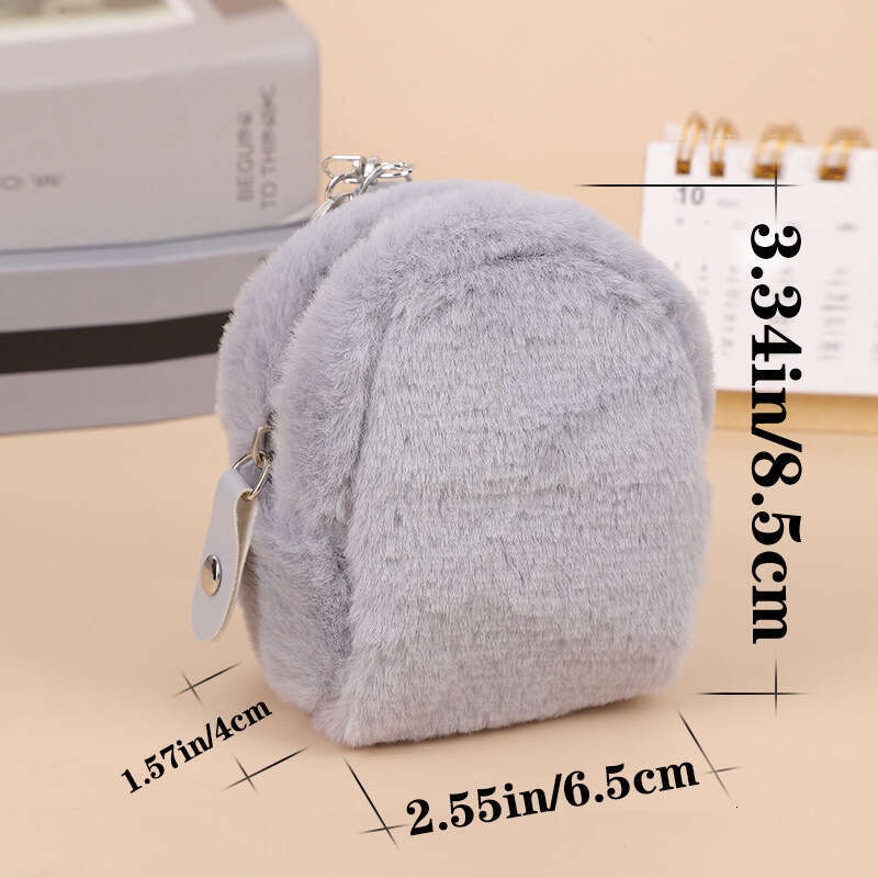 Korean version of Instagram Girl Heart Plush Zero Mini High Beauty Wallet Small Fresh Earphone Storage Key Bag