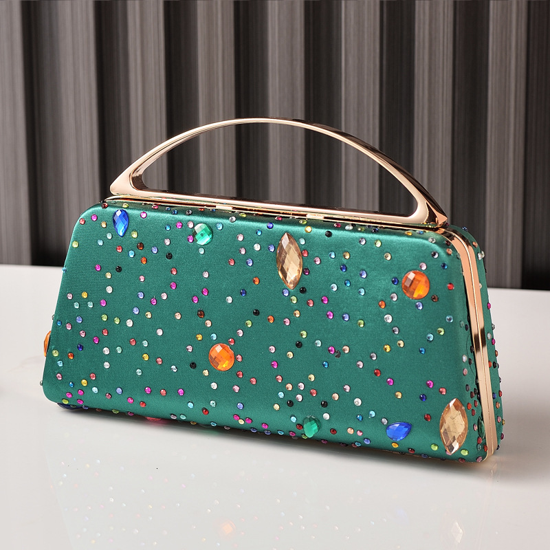Fashion Rhinestone Dinner Silk Diamond Decoration Party Hand-Held Evening Bag, New Style