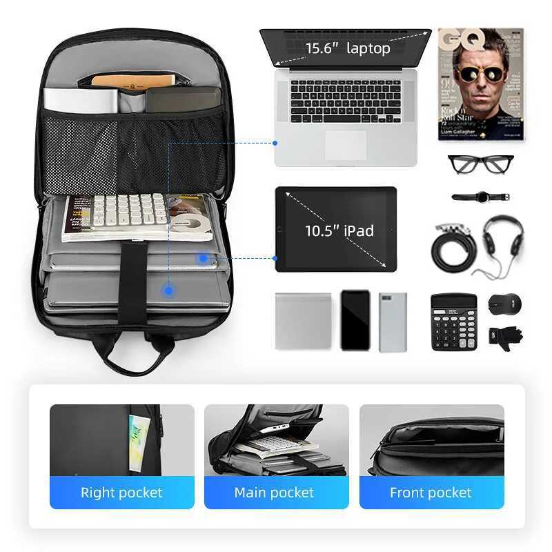 Mark Ryden Slim Laptop Backpack Men Thin Backpacks 15 6 Inch Work Man Business Bag Black Ultralight Bookbag 241106