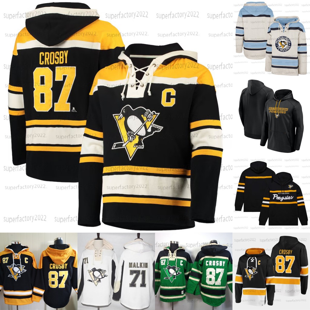 Pittsburgh 87 Sidney Crosby Penguin Hockey Hoodies Jerseys 71 Evgeni Malkin 58 Kris Letang 65 Erik sson 35 Tristan Jarry