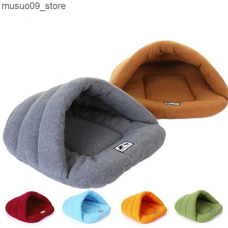 kennels pens New slipper style winter warm wool pet cat sleeping bag puppy bed with cushion pet rabbit squirrel hamster house L240910