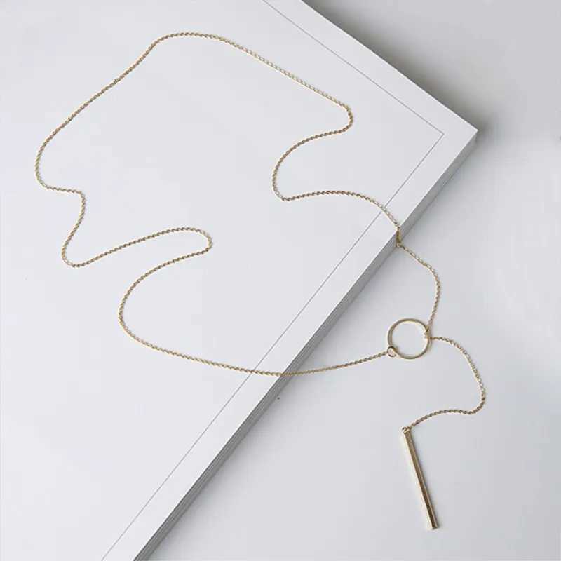 NK547 Punk Jewelry Minimalist Small Dainty Collier Unique Round Bar Pendant Mini Necklace X241106