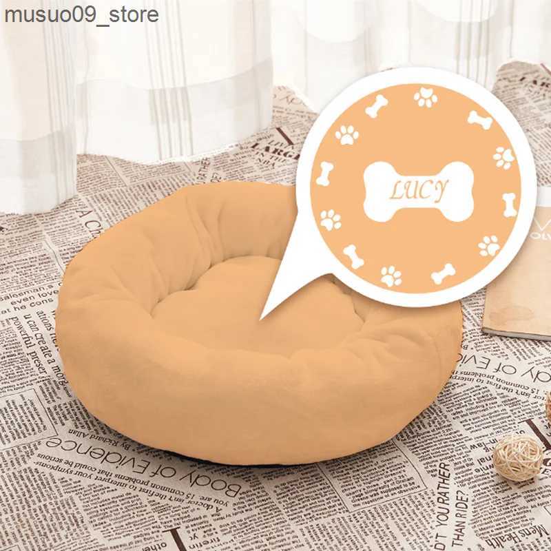 kennels pens Personalized customized fluffy dog bed for cats/dogs flannel warm pet mattress animal sleep sofa basket pet kennel L240910