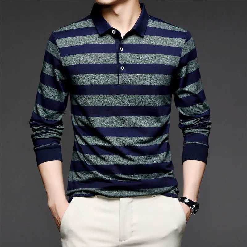 Spring/Summer Mens Adjustable Comparison Button Long Sve T-shirt Bottom Fashionable Casual Formal Top W241106