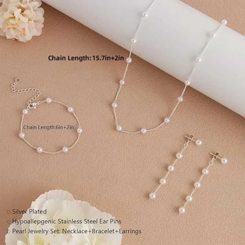 Unique bead jewelry set with tassel pearl necklace vintage necklace suitable for text X241106