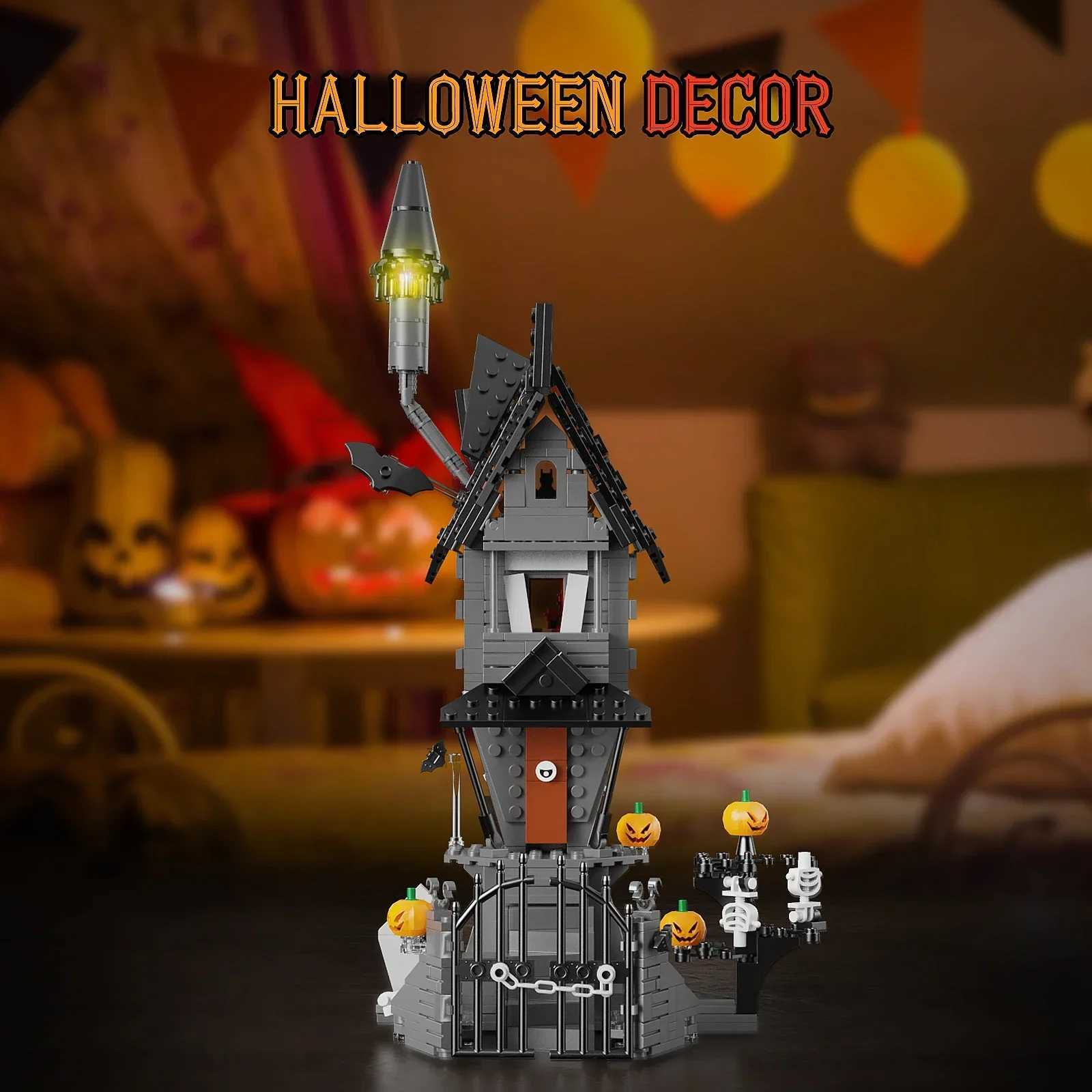 Blocks MOC House-Nightmareal Before Building Blocks Set Ghost Skeleton Hut DIY Bricks Toys Children Christmas Halloween Birthday GiftY2411062CRB