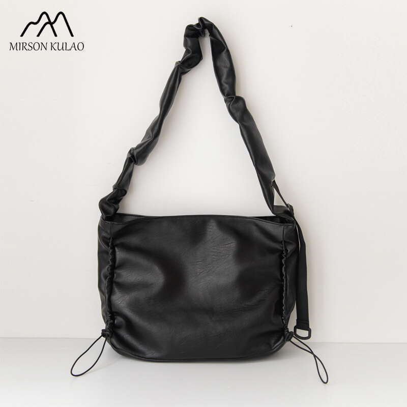 2024 New Fashion Pleated Crossbody College Campus Niche Design Tote Bag