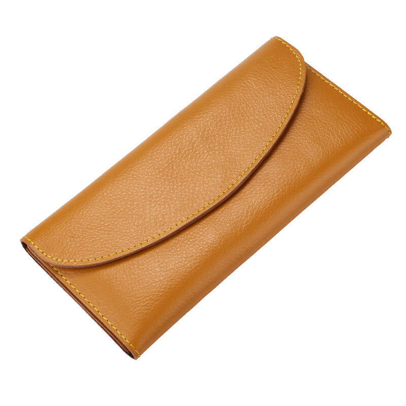 genuine cowhide minimalist womens fashionable function wallet long handheld bag qb02