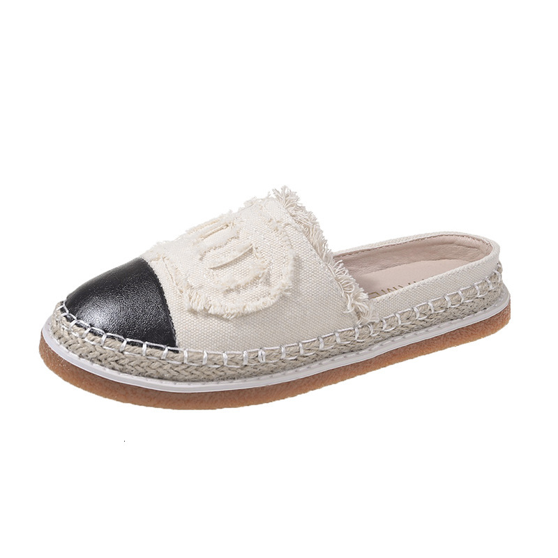 Fisherman's shoes for women 2024 new autumn casual flat toe half slippers, small fragrant style, internet famous, single shoe trend