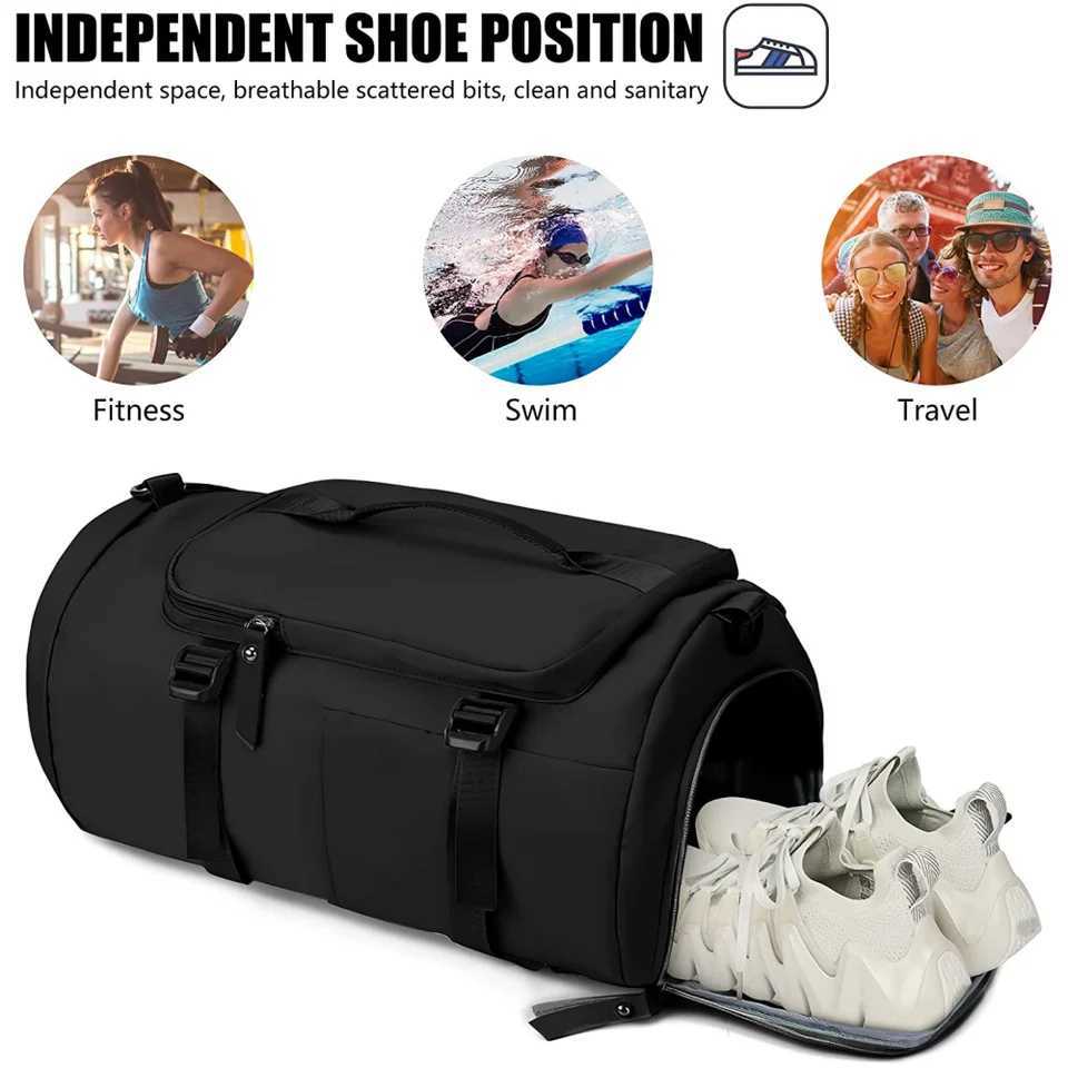 Multi-function Gym Bag for Women Men Sports Duff Bag Waterproof Travel pack Weekender Overnight Bag with Shoes CompartmentXJ241106