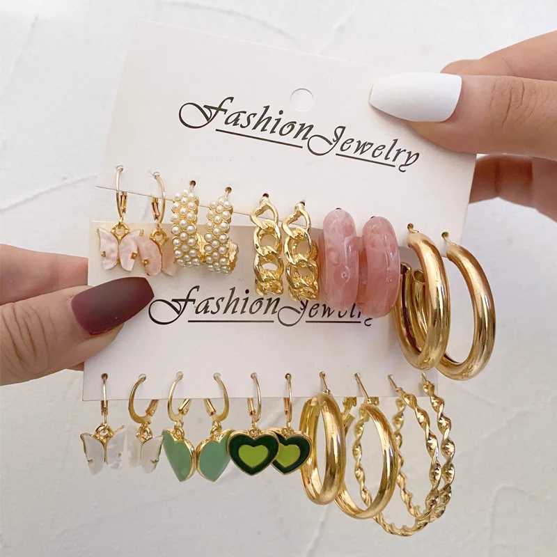Metal Earring Set Complete Set Fashionable Colors Retro Earring Set Used for Elegant Pendant Wedding Jewelry X241106