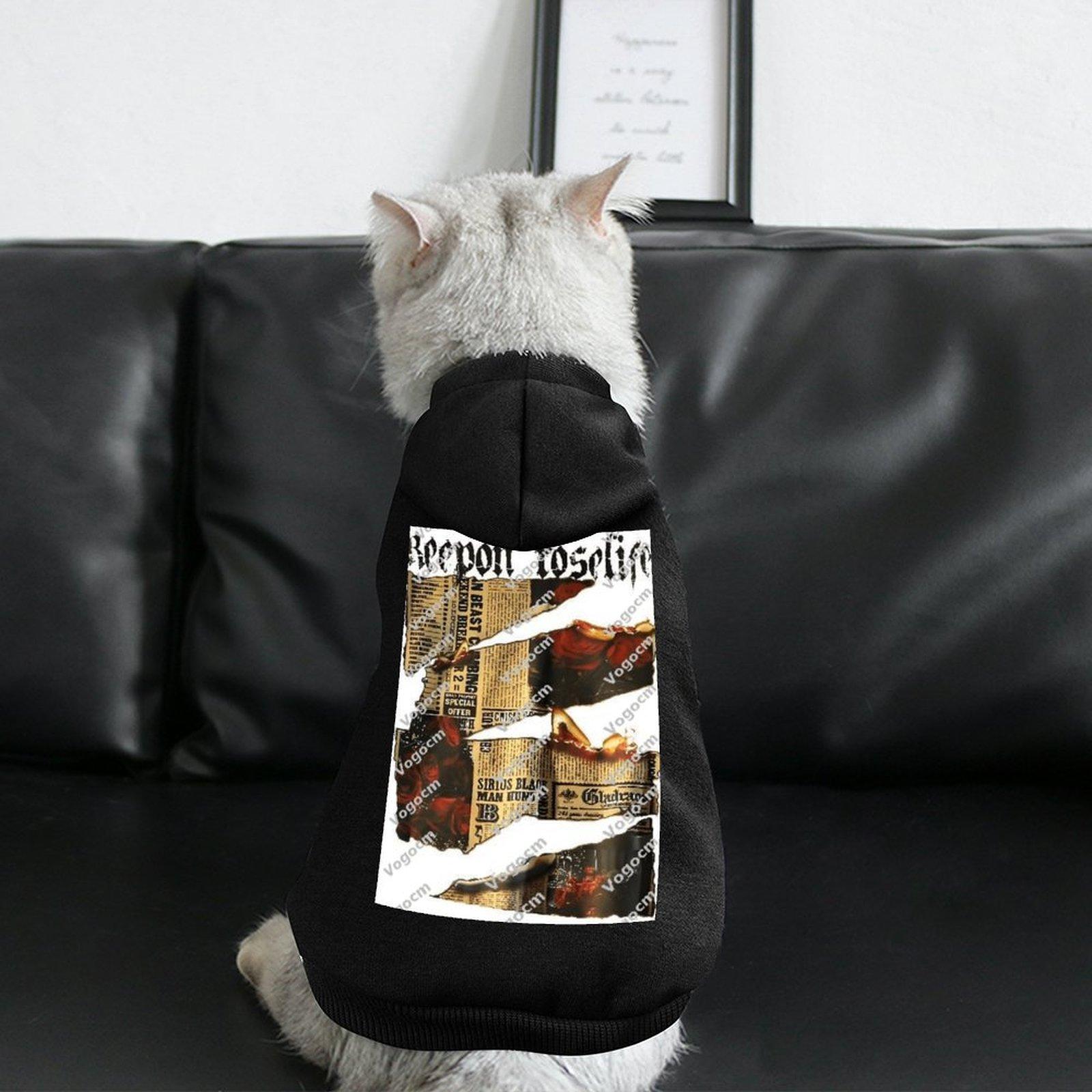 DIY Dog's Hooded Sweatshirt Breathable Soft Street Hip Hop Pets Hoodie Customized Large Size Printing Warm Comfortable Pet Hoody