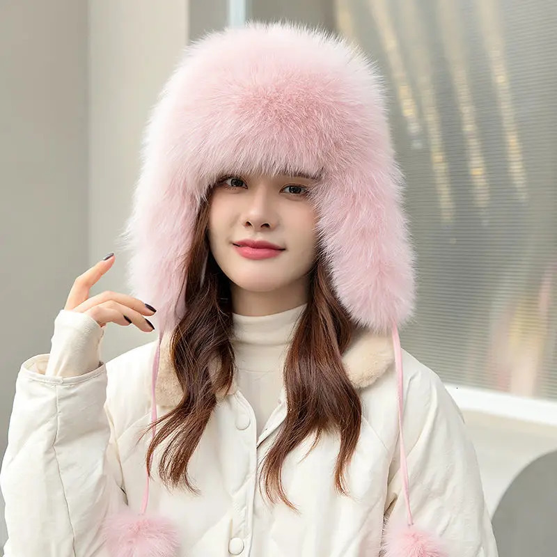 Home>Products>100% True Fox Fur Hat>Russian Wusanka Pilot Hunter Snow Ski Hat>Earrings>Winter Raccoon Fur Bomber Hat 241106