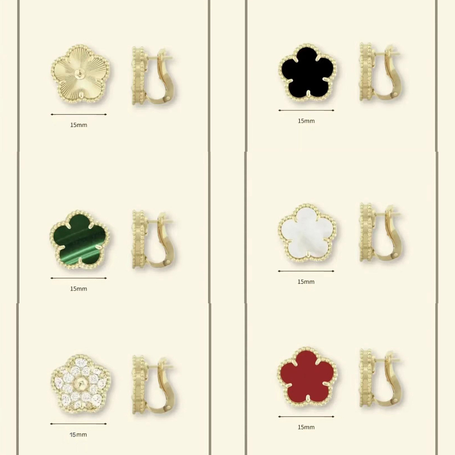 clover earring fashion flower stud earrings luxury jewelry earrings designer for women sterling silver jewelry 925 earring charms Valentines Day Chirstmas gift