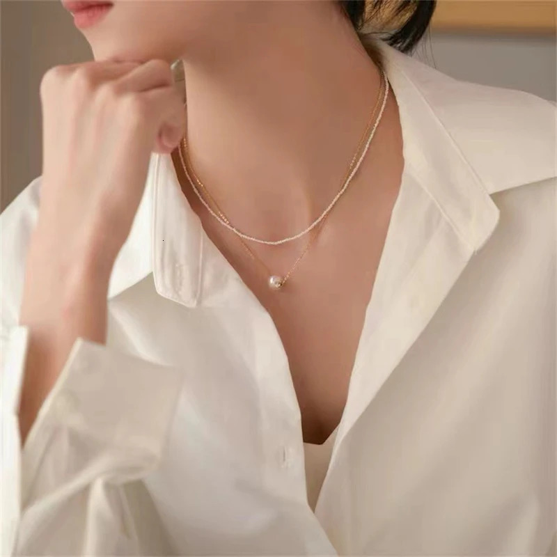 A genuine 18K gold necklace natural freshwater pearl pendant pure AU750 pendant exquisite jewelry for womens wedding gifts 241106