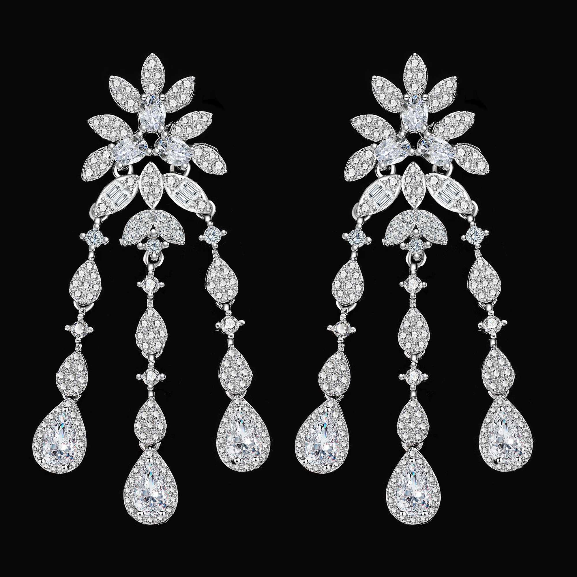 2024 Hot S 4-piece ultra luxury cubic zirconia bridal jewelry set Dubai jewelry set bridal accessories X241106