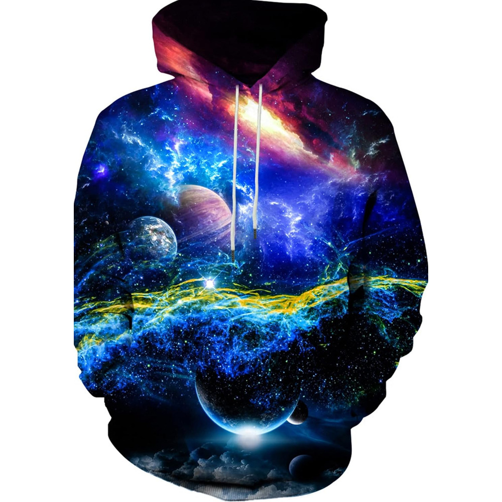 Hoodie for Mens Womens Unisex 3D Printed Hooded Sweatshirt Casual Pullover Hoodie with Big Pockets Graphic Warm and cool colored