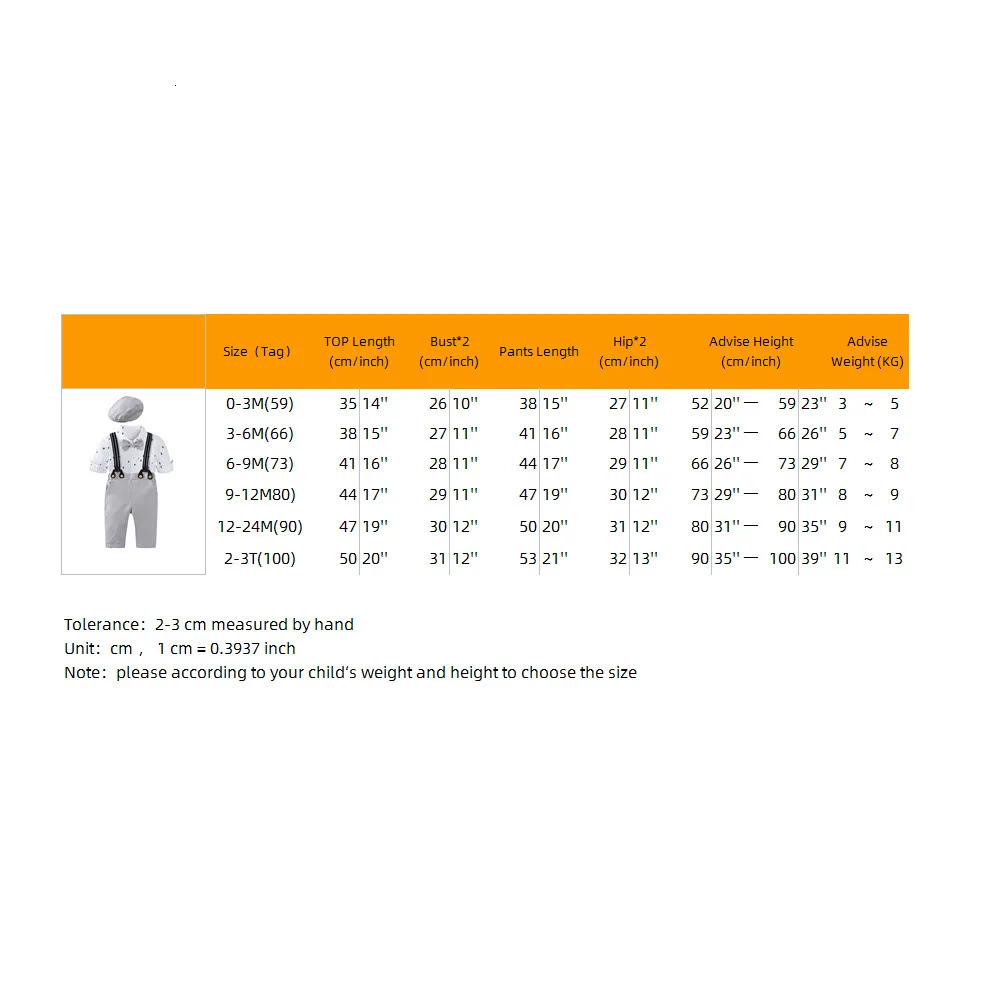 Infant Formal Sets Children Outfits 3 PcsBaby Boys Clothes Bow Tie Shirt Romper Pants Hat born Dress Gentleman Party Suit 241106